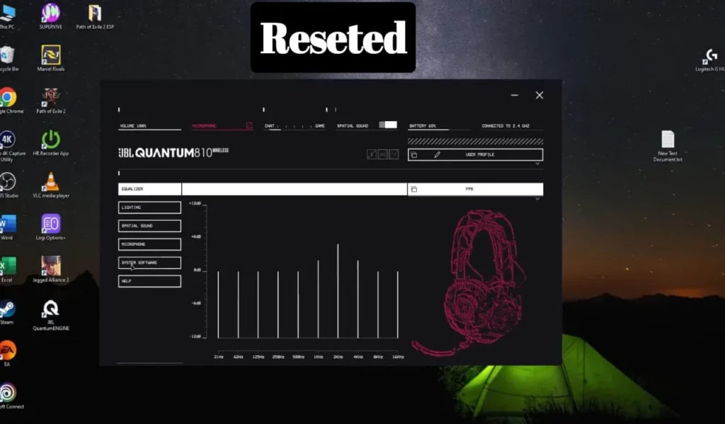 Reset JBL Quantum 610
