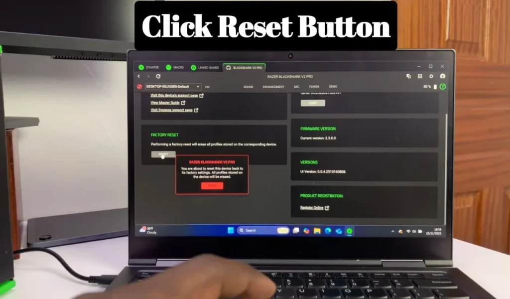 Reset Through Razer Synapse of Razer BlackShark V3
